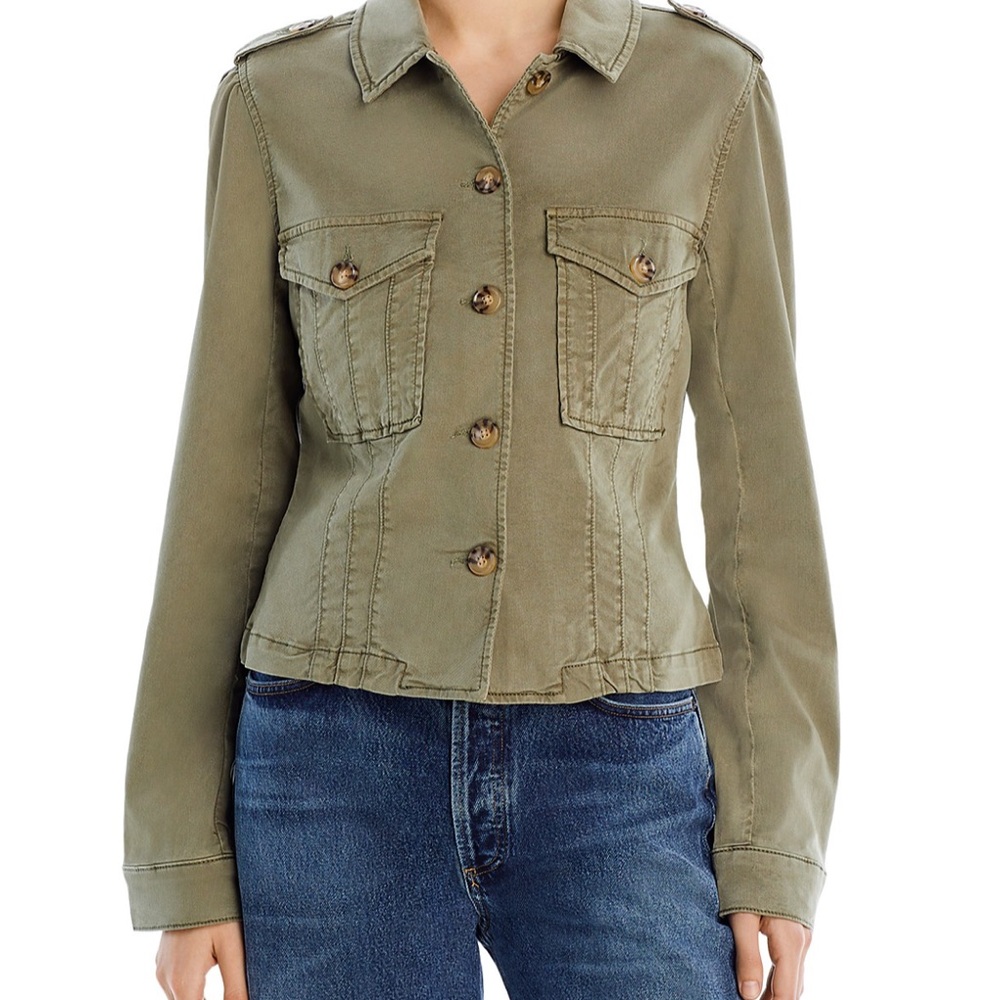 PAIGE Green Utility Jacket Lightweight Cotton Blend - Picture 3 of 9